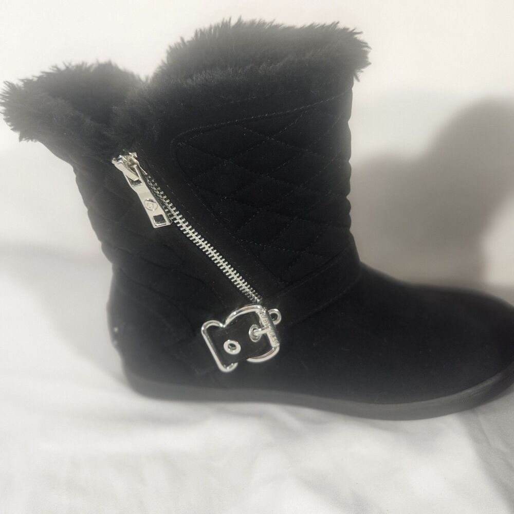 G Guess Black Faux Fur Lined Suede Boots Women's Size 8  Comfort